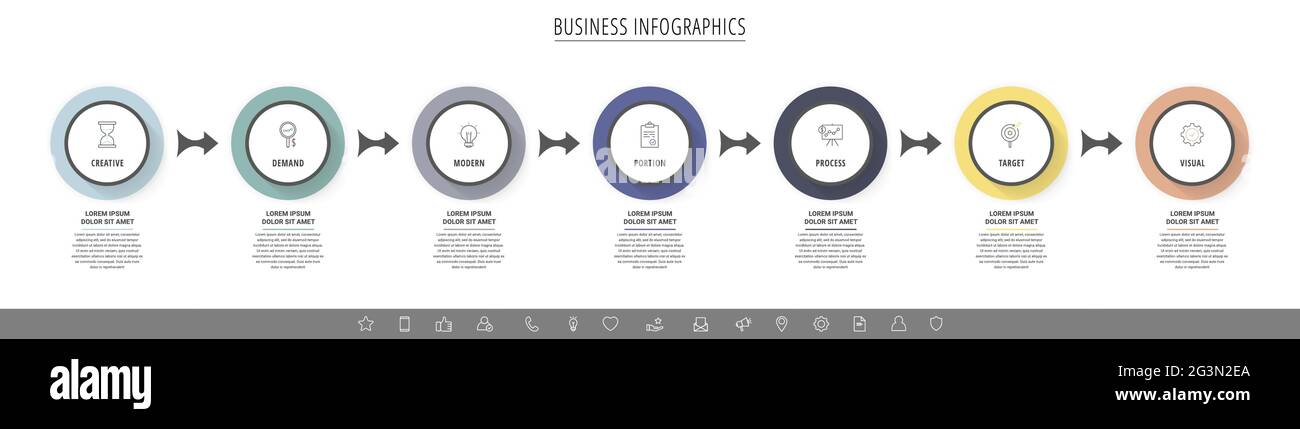 vector button timeline infographic, diagram chart,... Business vector infographics with two circles and arrows. Timeline ...