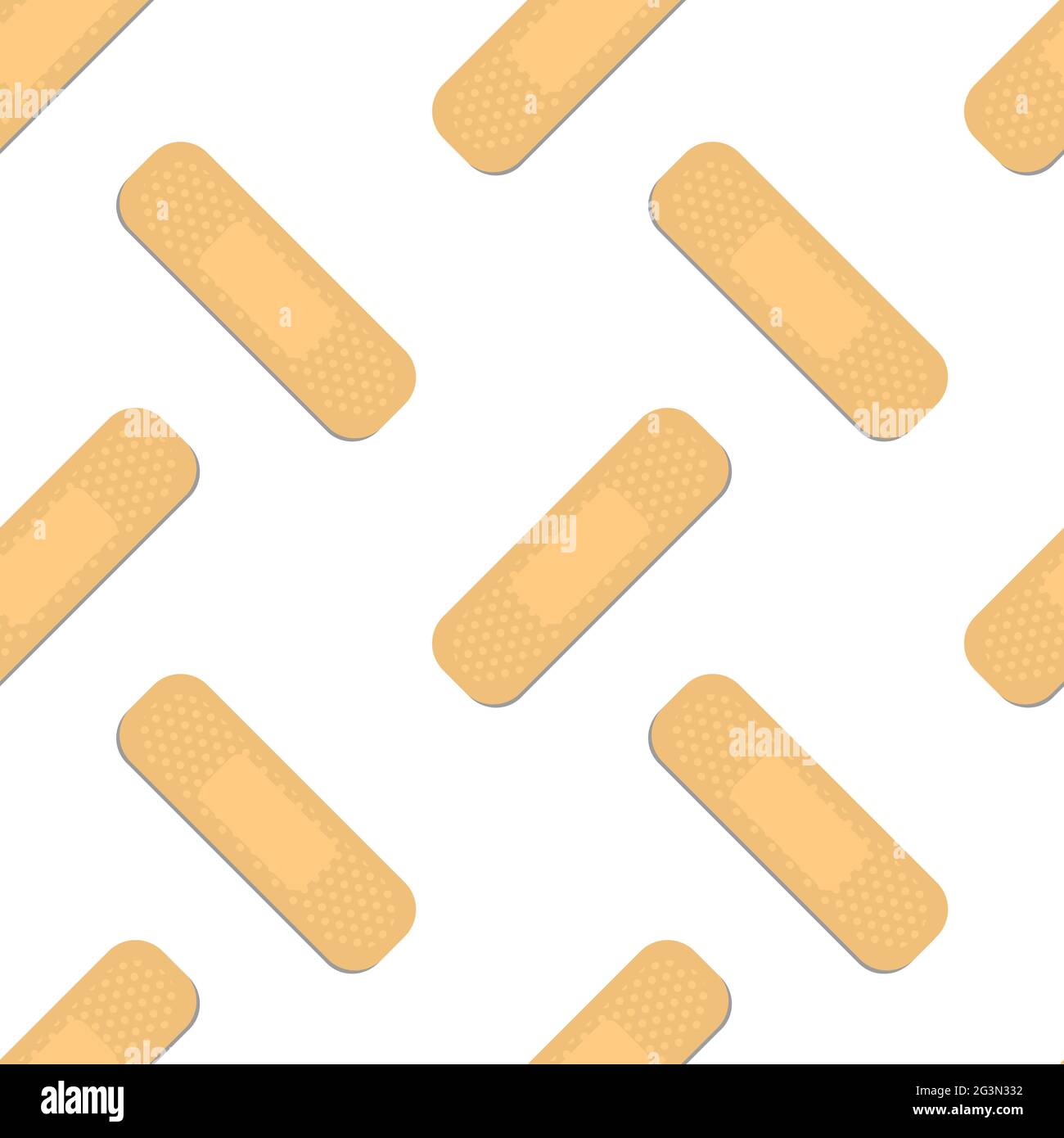 Seamless pattern with sticking plasters. Medical patch repeat texture. On white background. Stock Vector