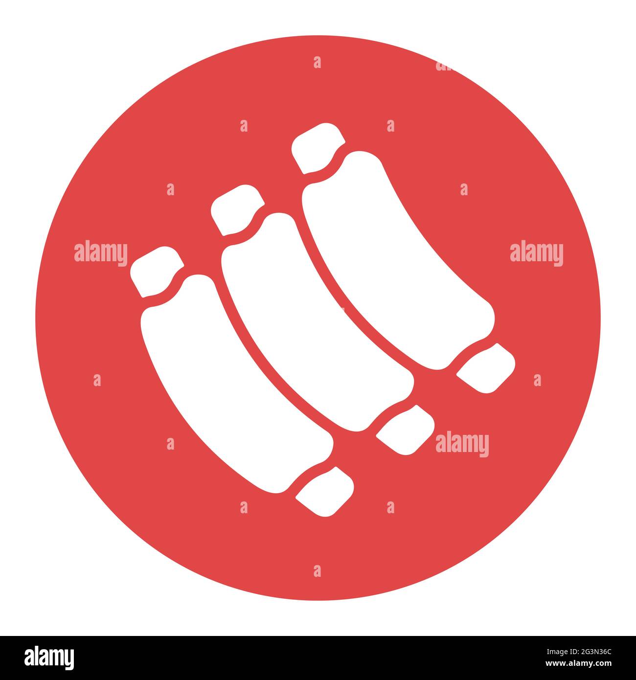Ribs food meat white glyph icon. Farm animal sign. Graph symbol for ...