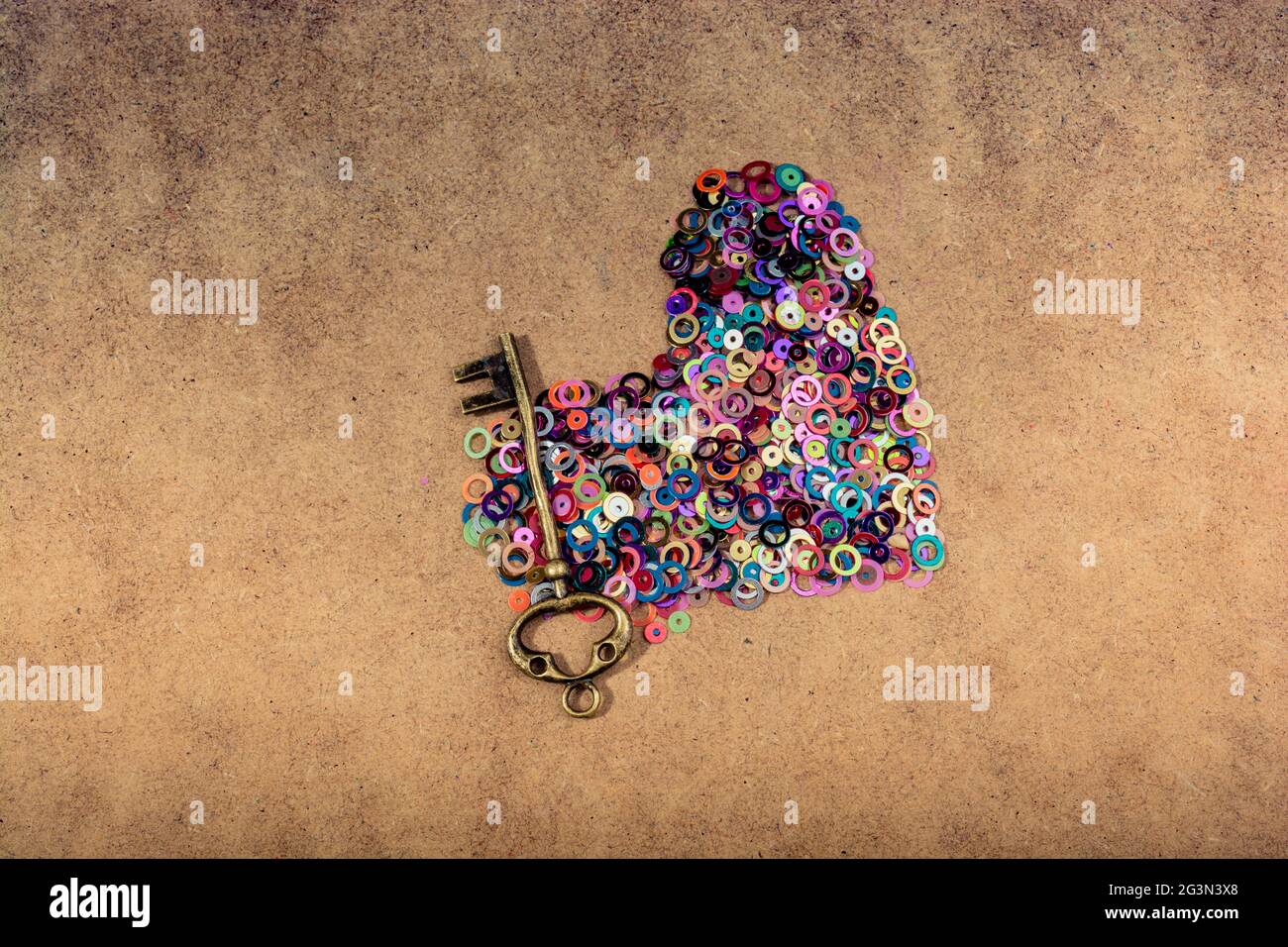 Heart shaped colorful decorative objects Stock Photo - Alamy