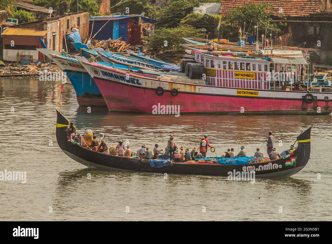 Local Workboat, Cochin, India Stock Photo