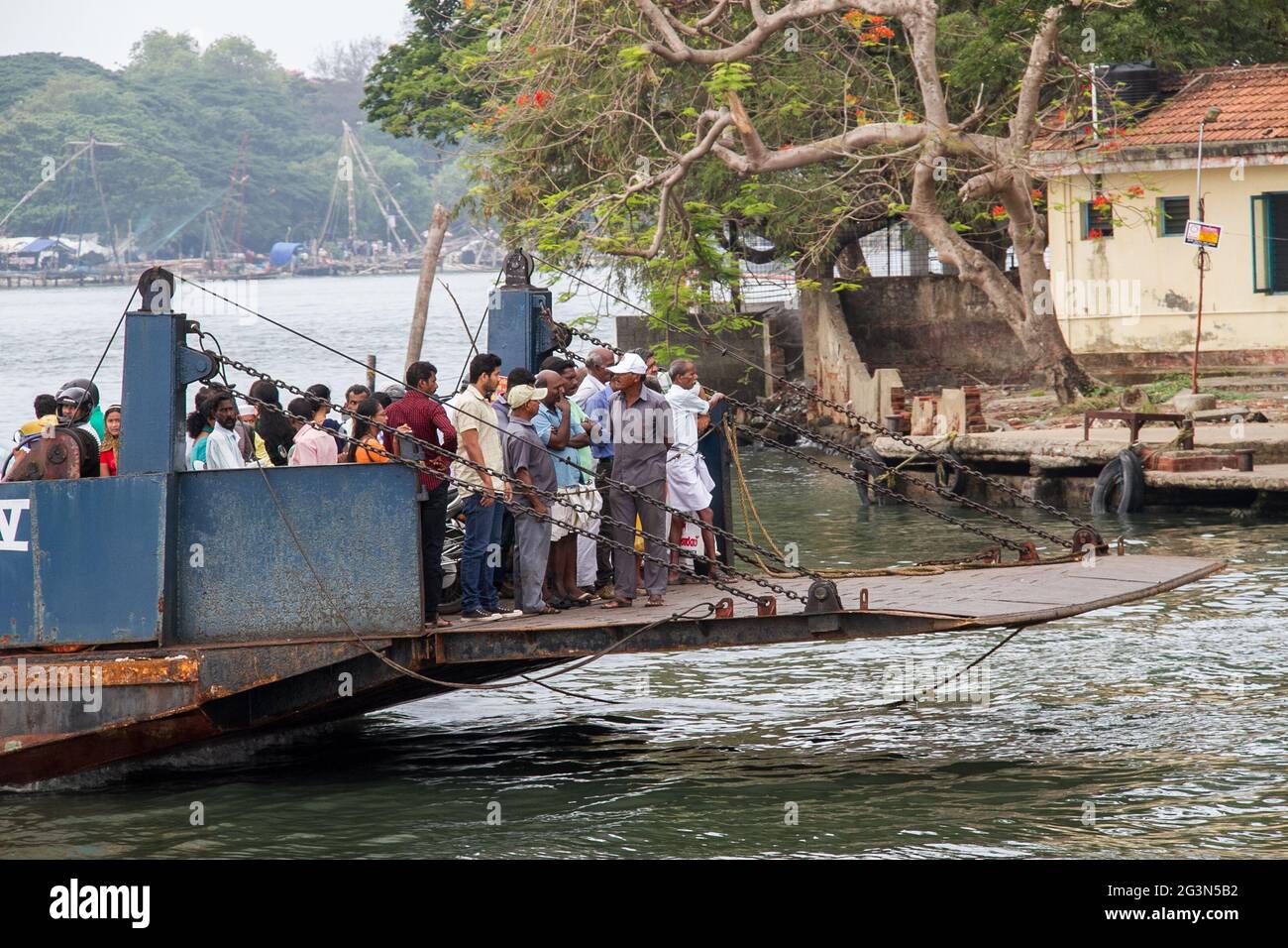 Local ferry in Cochin Port Stock Photo