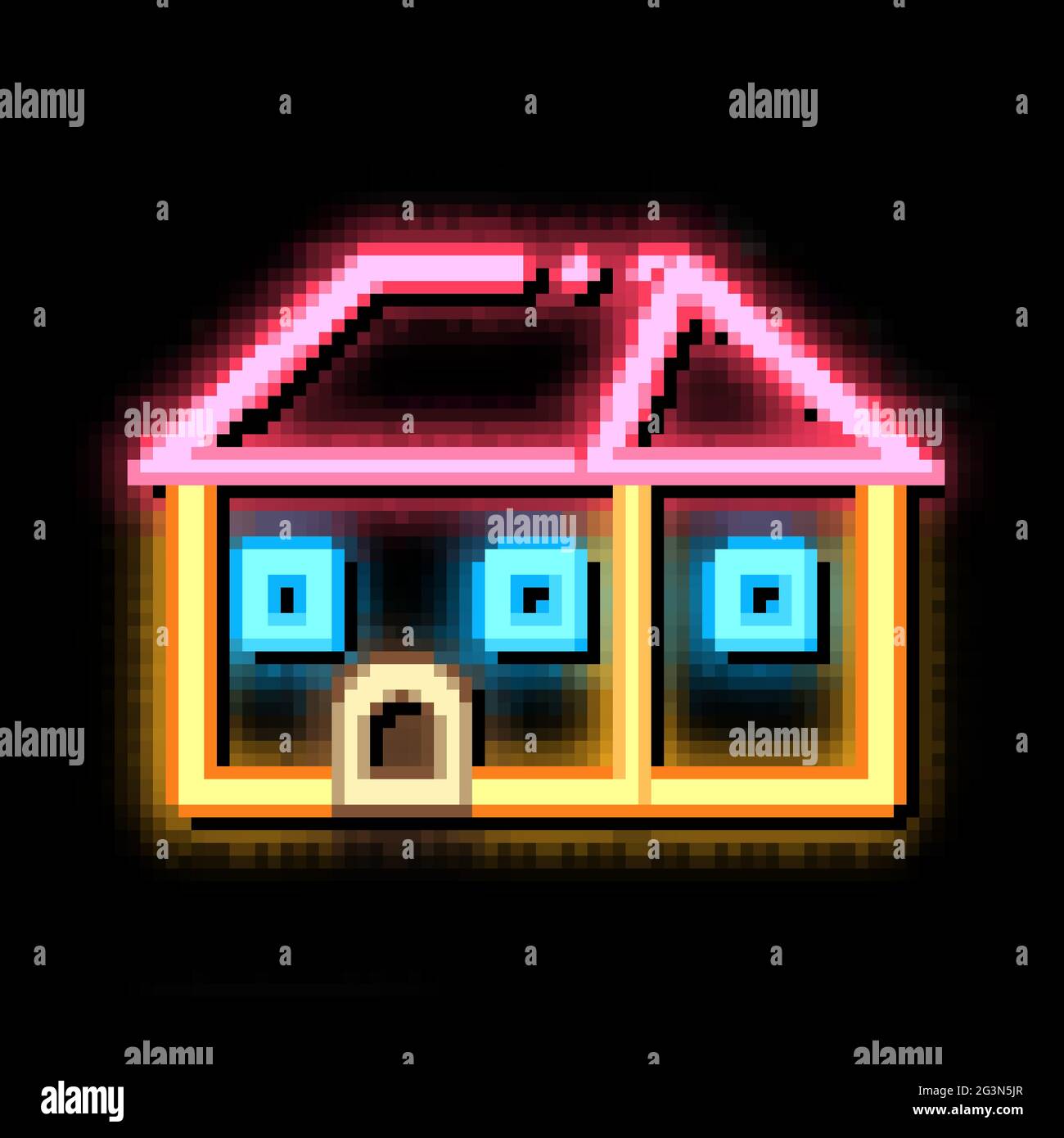building roof type neon glow icon illustration Stock Vector Image & Art ...