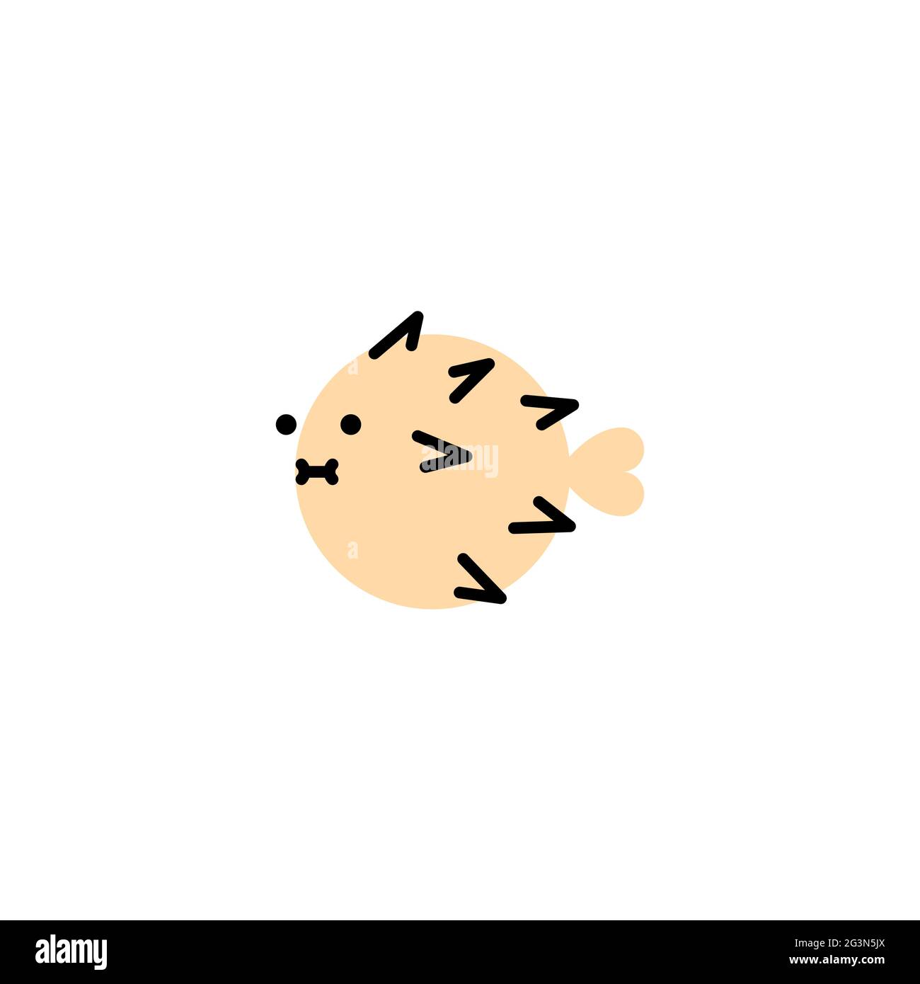 Puffer fish. Vector logo in bold line style Stock Vector Image & Art