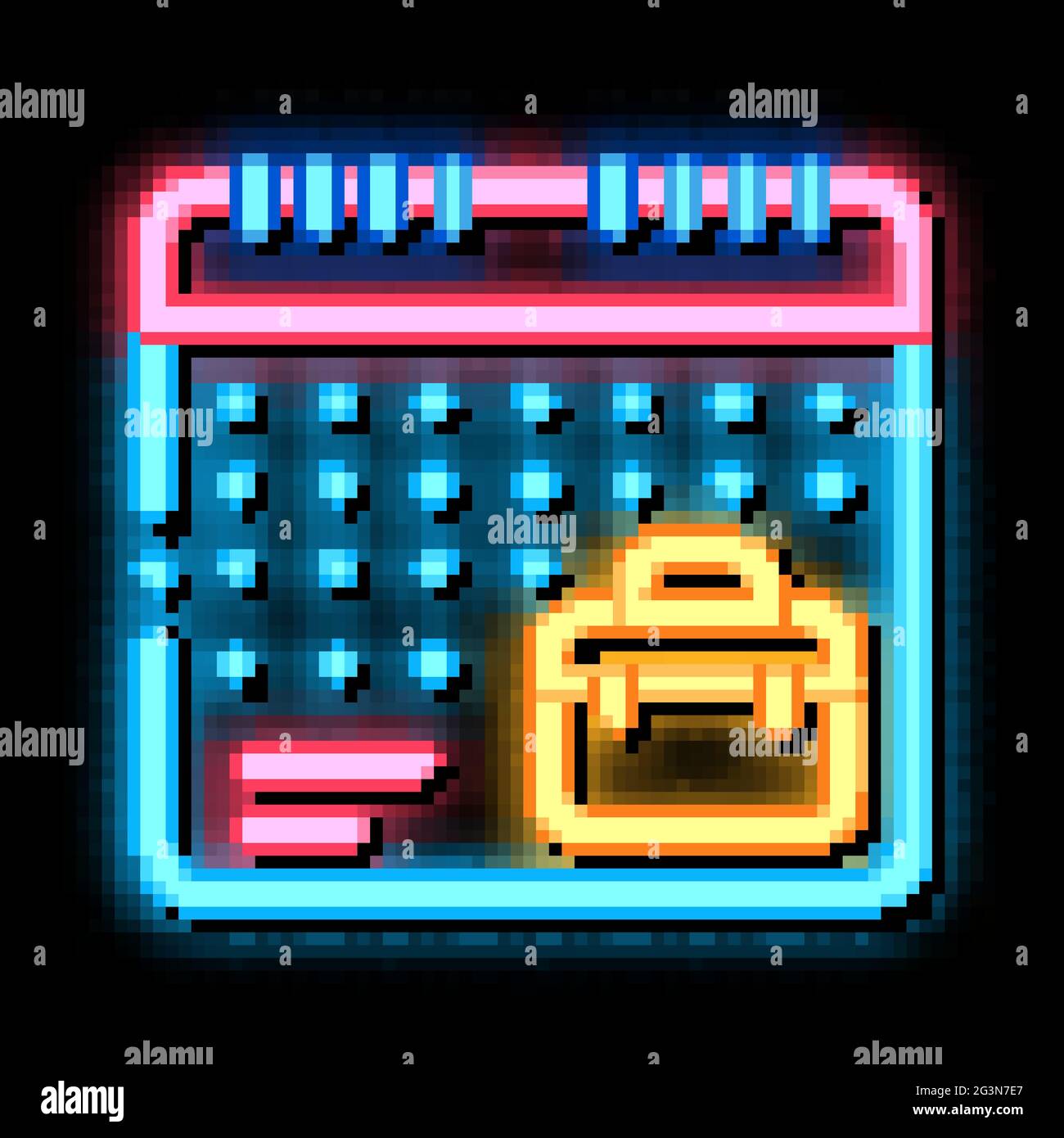 remote work calendar neon glow icon illustration Stock Vector Image ...