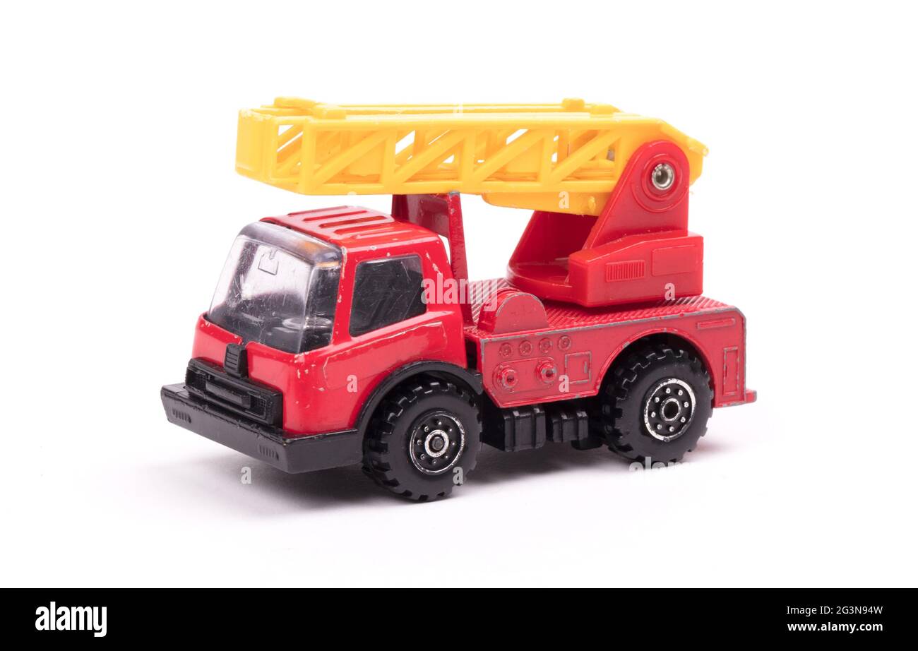 Toy firetruck with ladder Stock Photo - Alamy