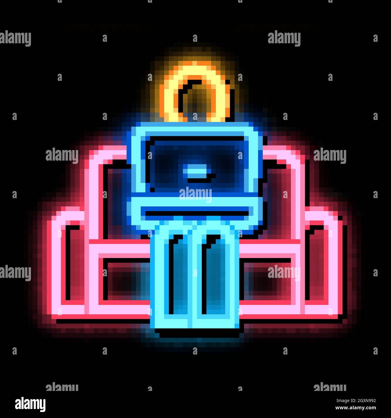 remote work on home couch neon glow icon illustration Stock Vector ...