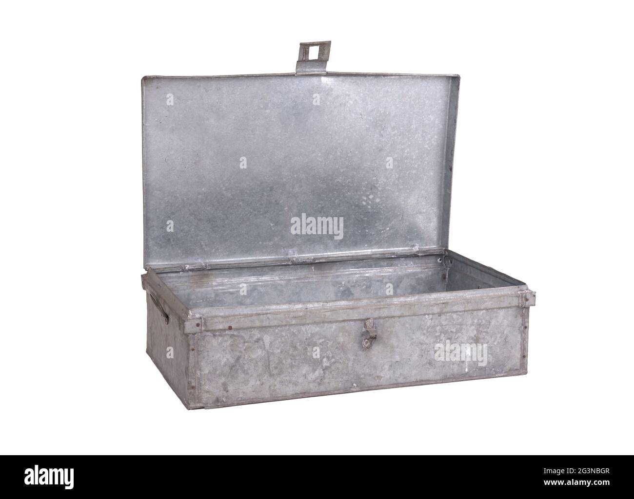 Old metal box isolated on white background Stock Photo Alamy
