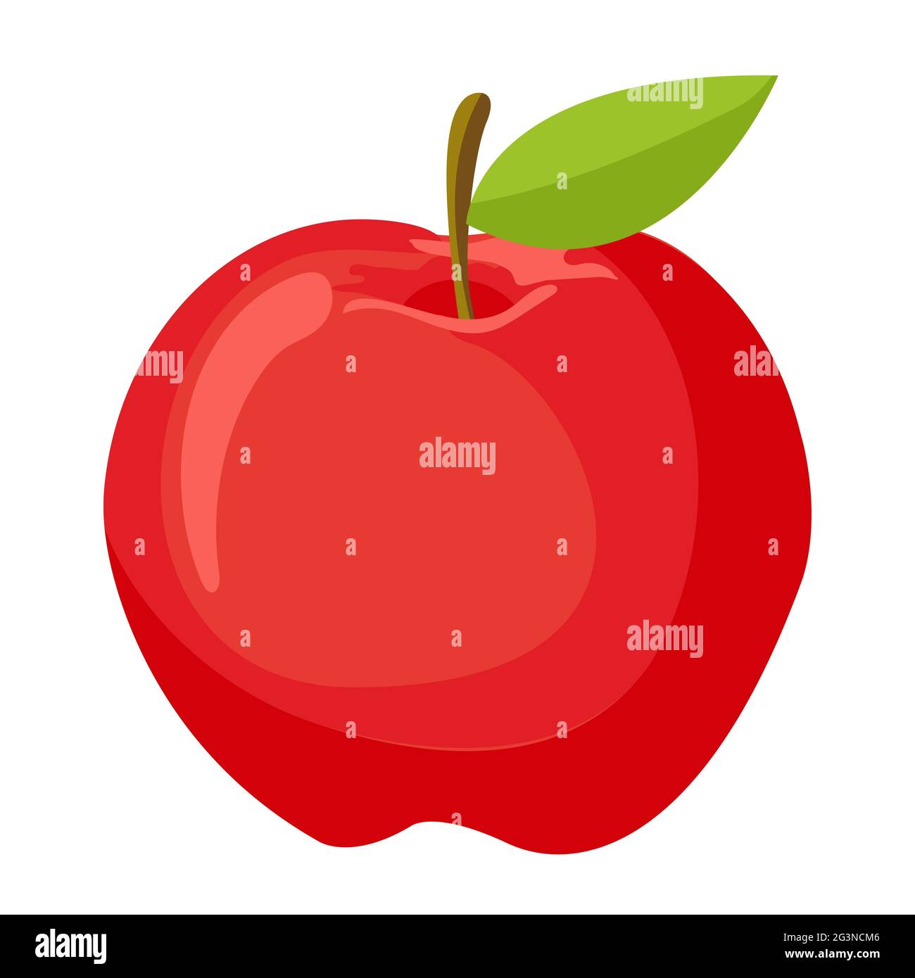 Cartoon vector illustration isolated object fresh food fruit red apple ...