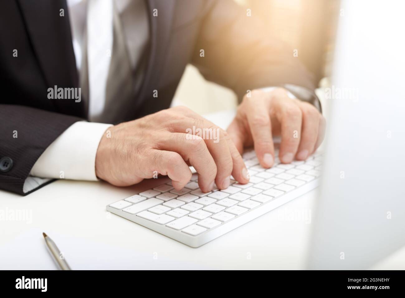 Business man using modern computer Stock Photo - Alamy