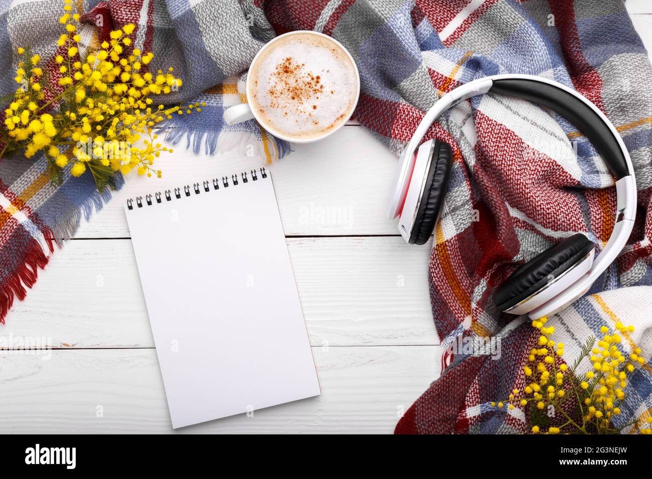 Coffee and headphones Stock Photo Alamy