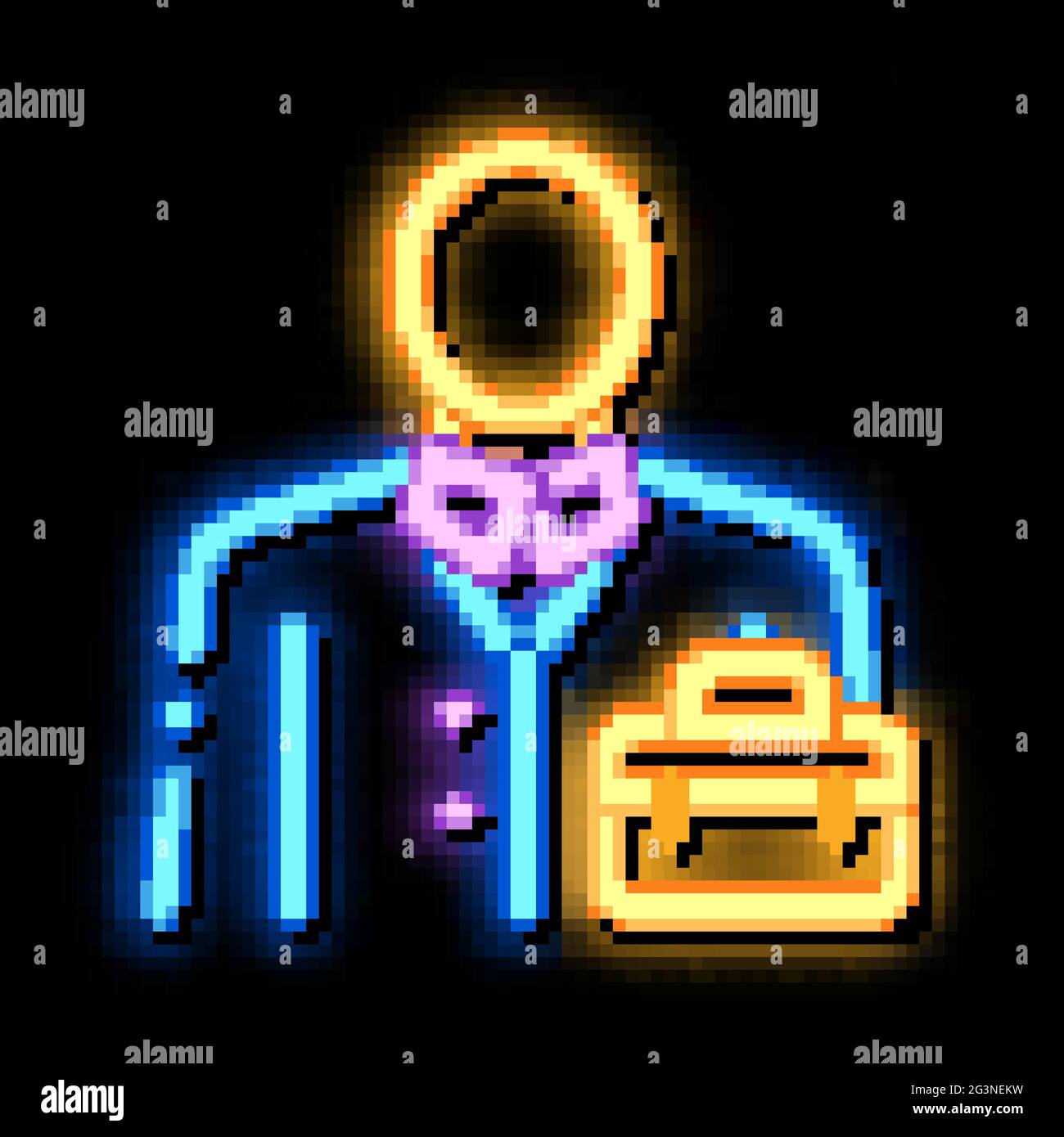 businessman profession neon glow icon illustration Stock Vector Image ...