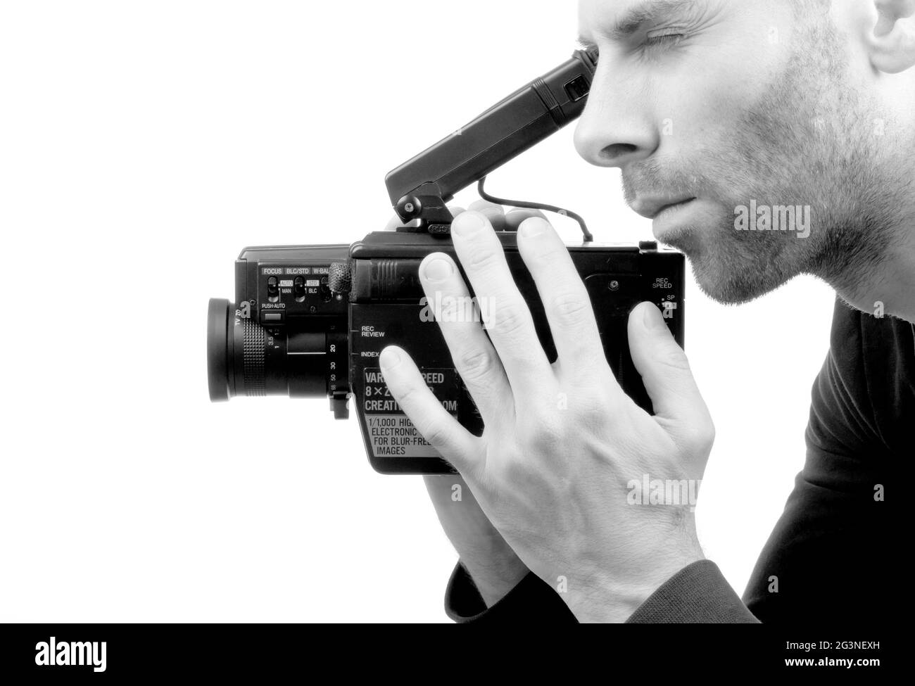 Analogue camcorder, isolated Stock Photo Alamy