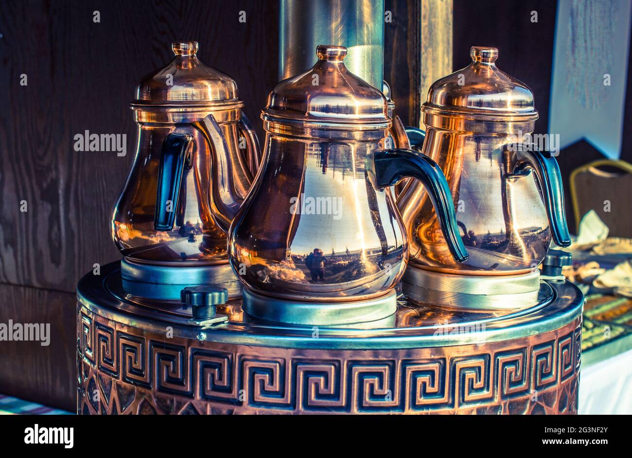 Turkish tea pot made in a traditional style Stock Photo Alamy