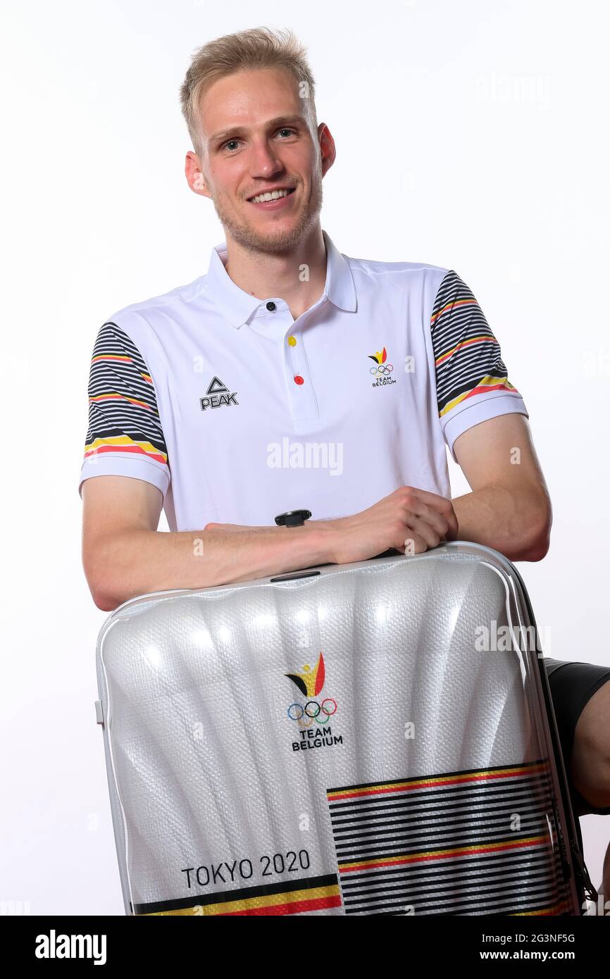 Belgian Eliott Crestan poses for the photographer at a photoshoot for