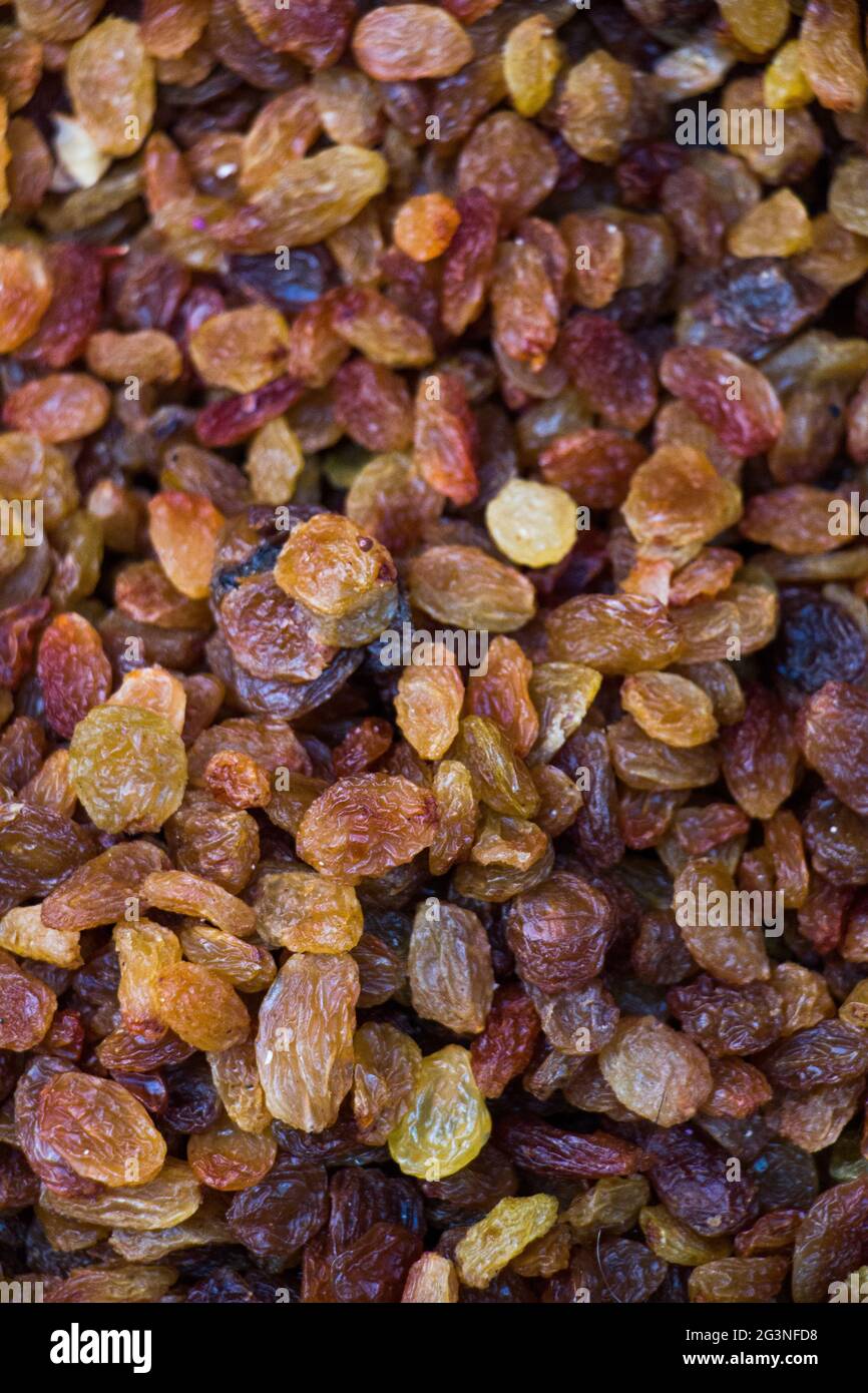 Raisins as background Grape Raisin texture Stock Photo Alamy