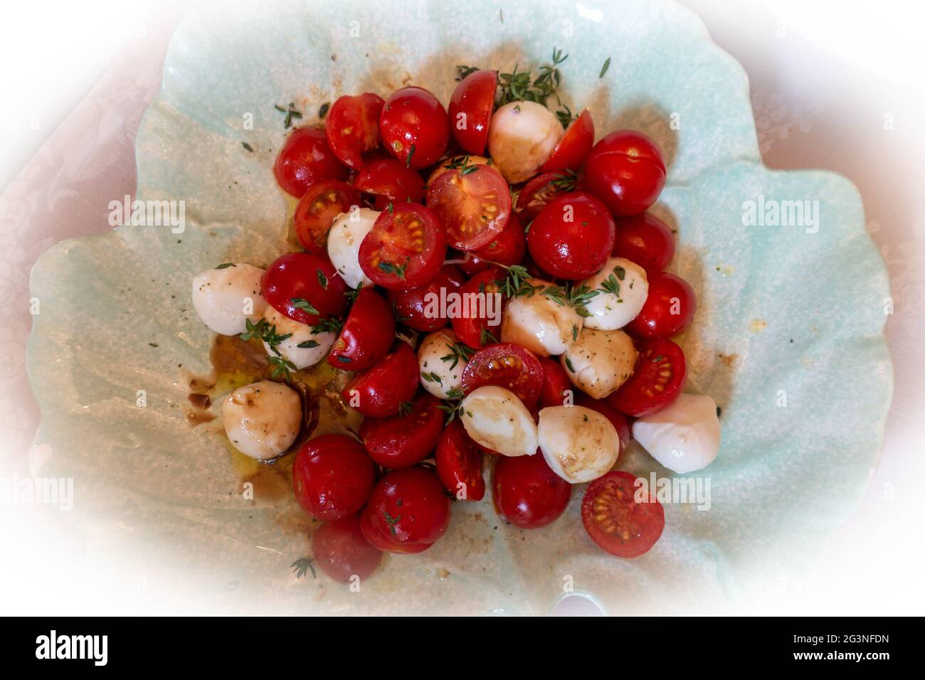 Tomatensalt mit Mozarella - Tomatoe-Mozarella-Salad Stock Photo