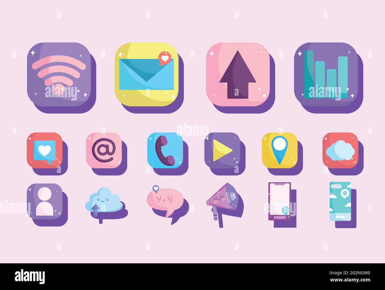 mobile app set Stock Vector Image & Art - Alamy