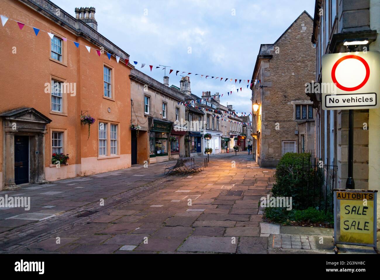 CORSHAM, UK - JULY 17, 2015: street and old buildings in the small medieval village of Corsham, south of England, UK Stock Photo