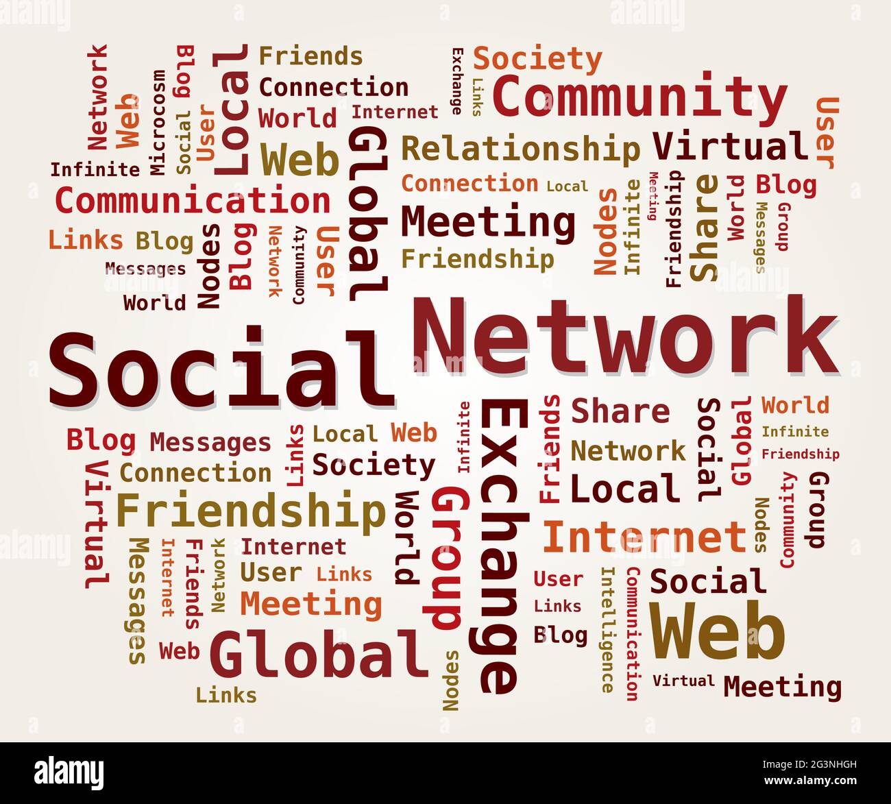 Word Cloud Tag Social Network, Internet, Community Digital Illustration Stock Vector