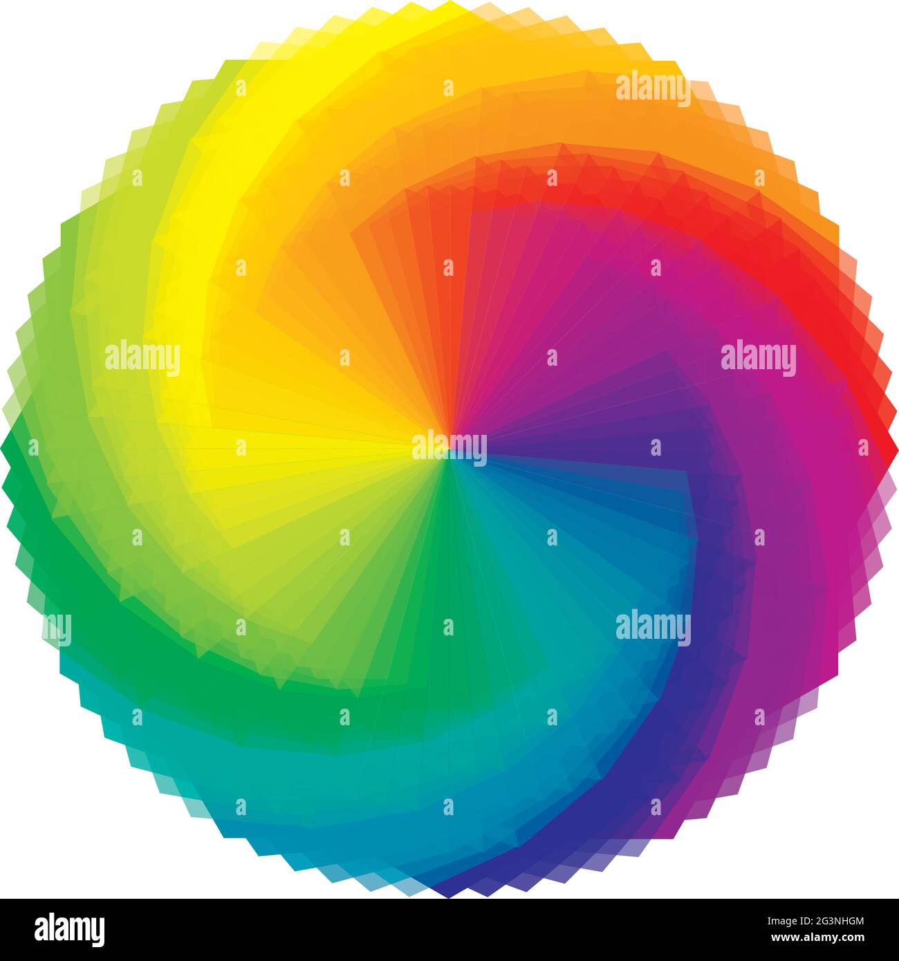 Single Mandala - Color Wheel - Circle / Flower in Rainbow Colors Stock Vector