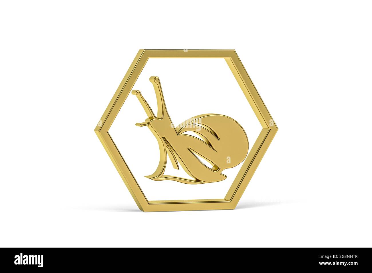 Golden 3d snail icon isolated on white background - 3d render Stock ...