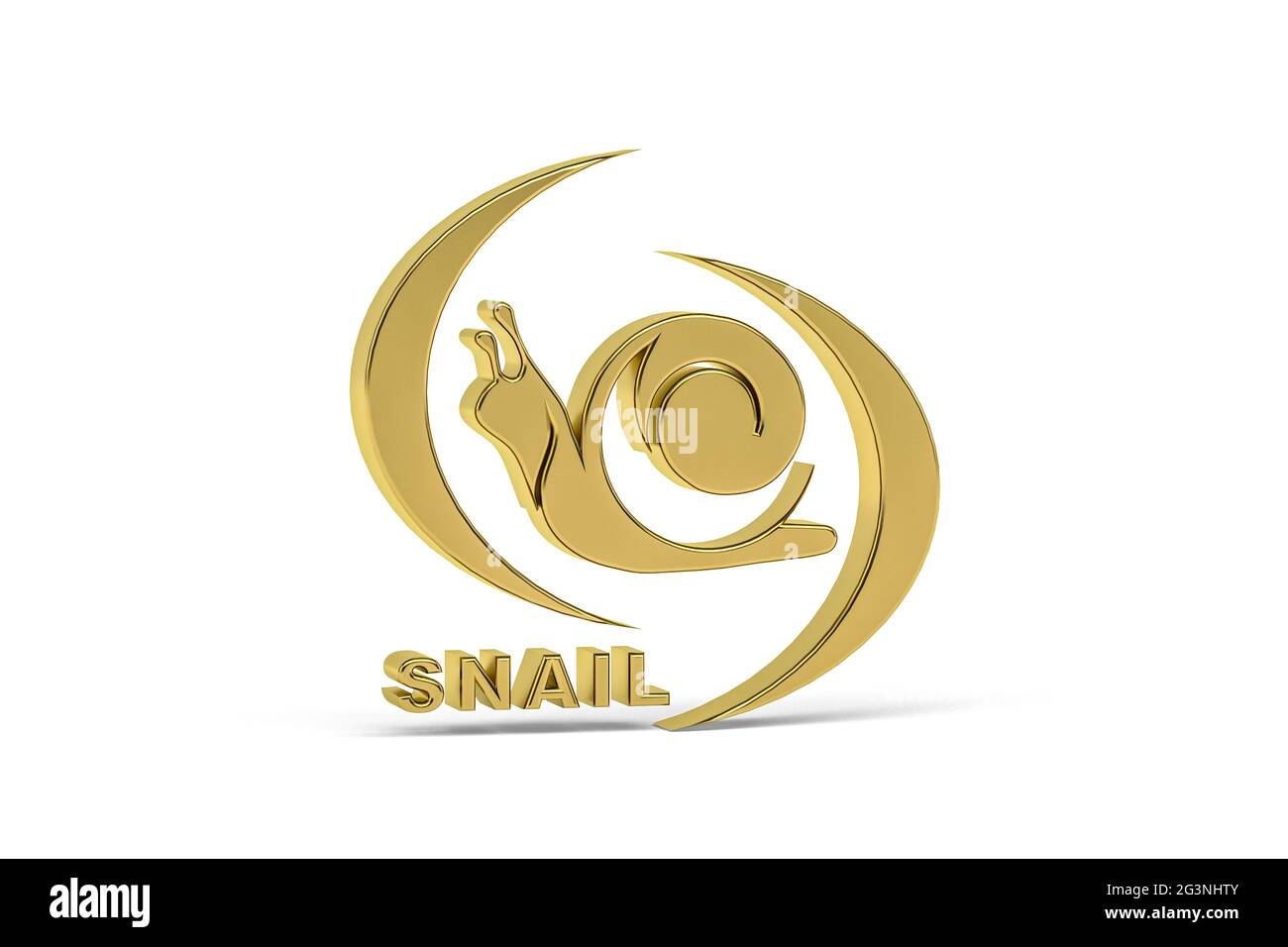 Golden 3d snail icon isolated on white background - 3d render Stock ...