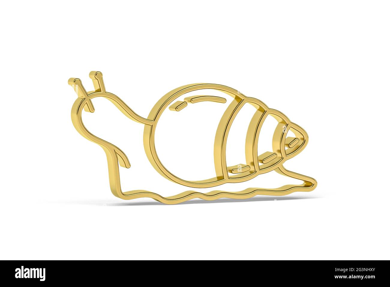 Golden 3d snail icon isolated on white background - 3d render Stock ...