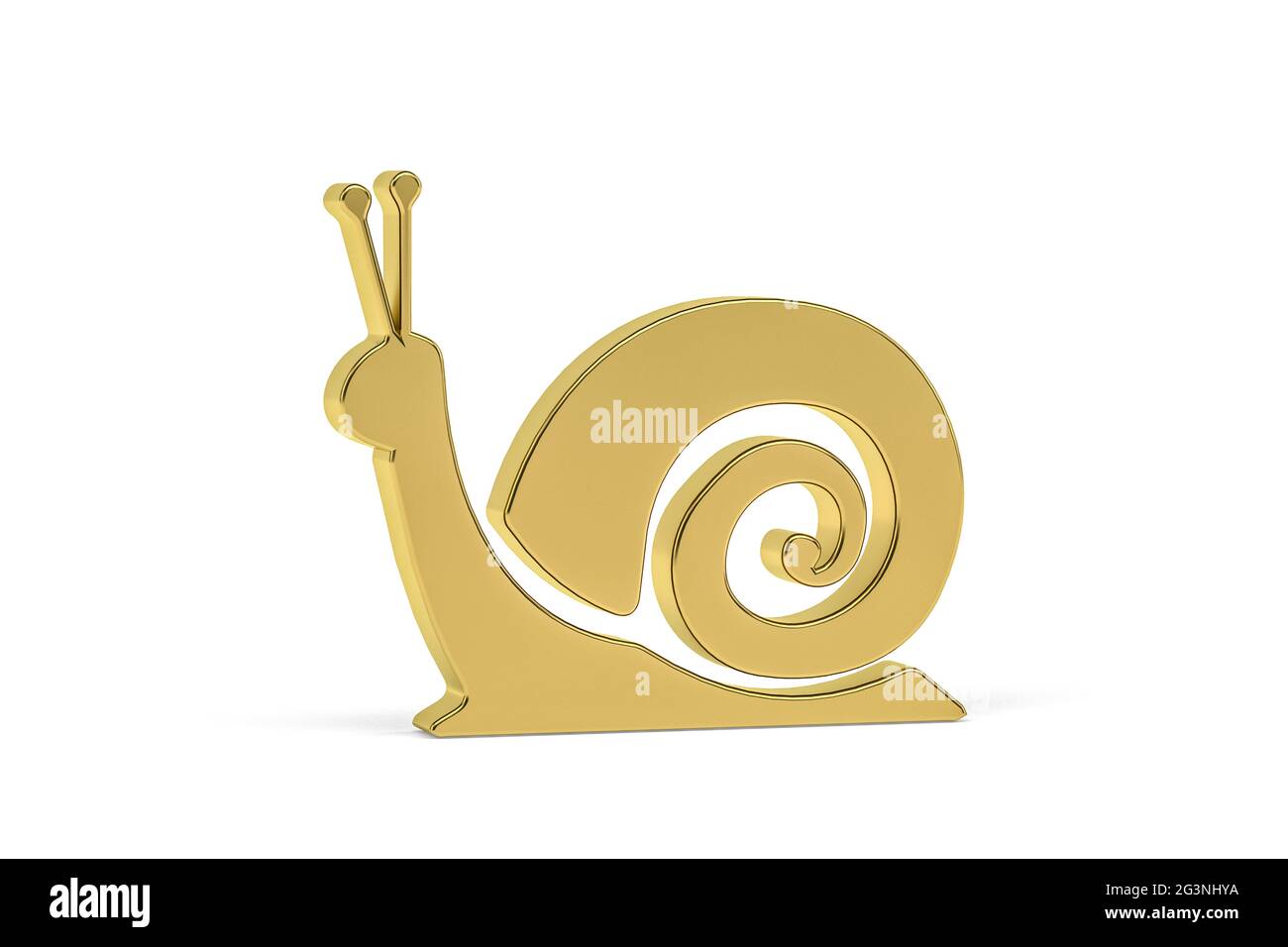 Golden 3d snail icon isolated on white background - 3d render Stock ...