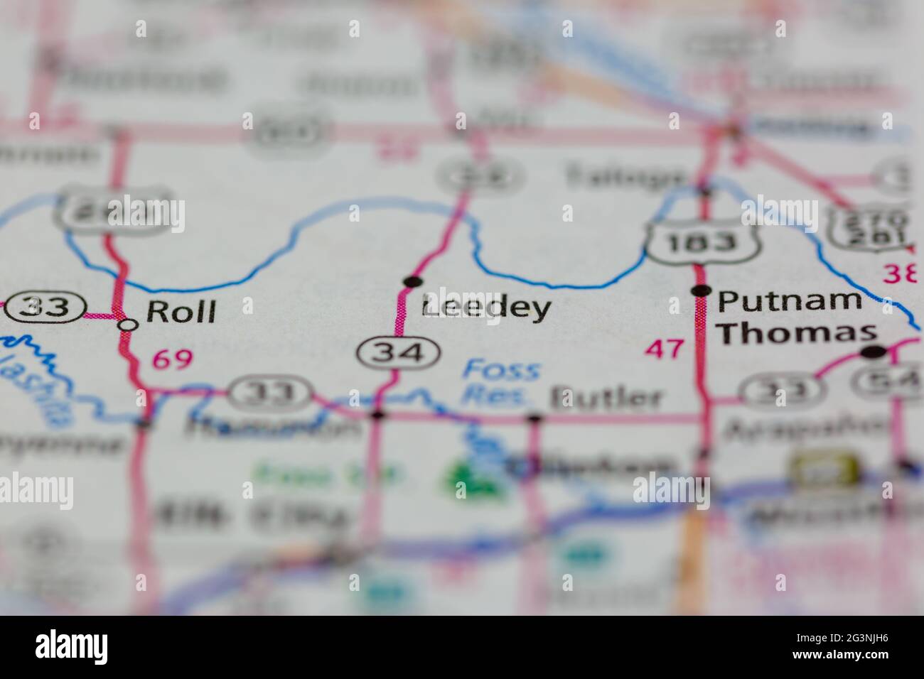Leedey oklahoma on a map hires stock photography and images Alamy