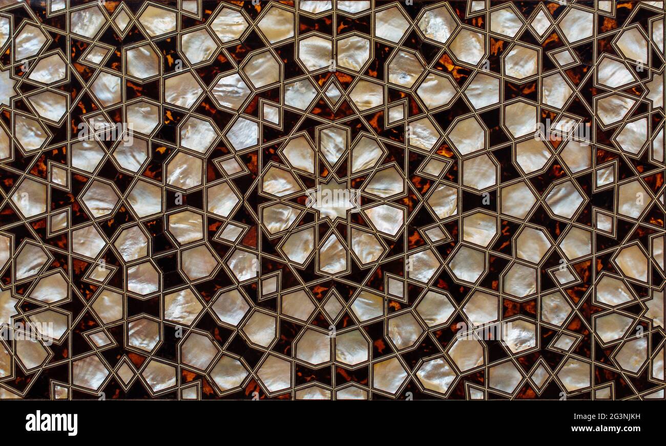 Example of Mother of Pearl inlays Stock Photo