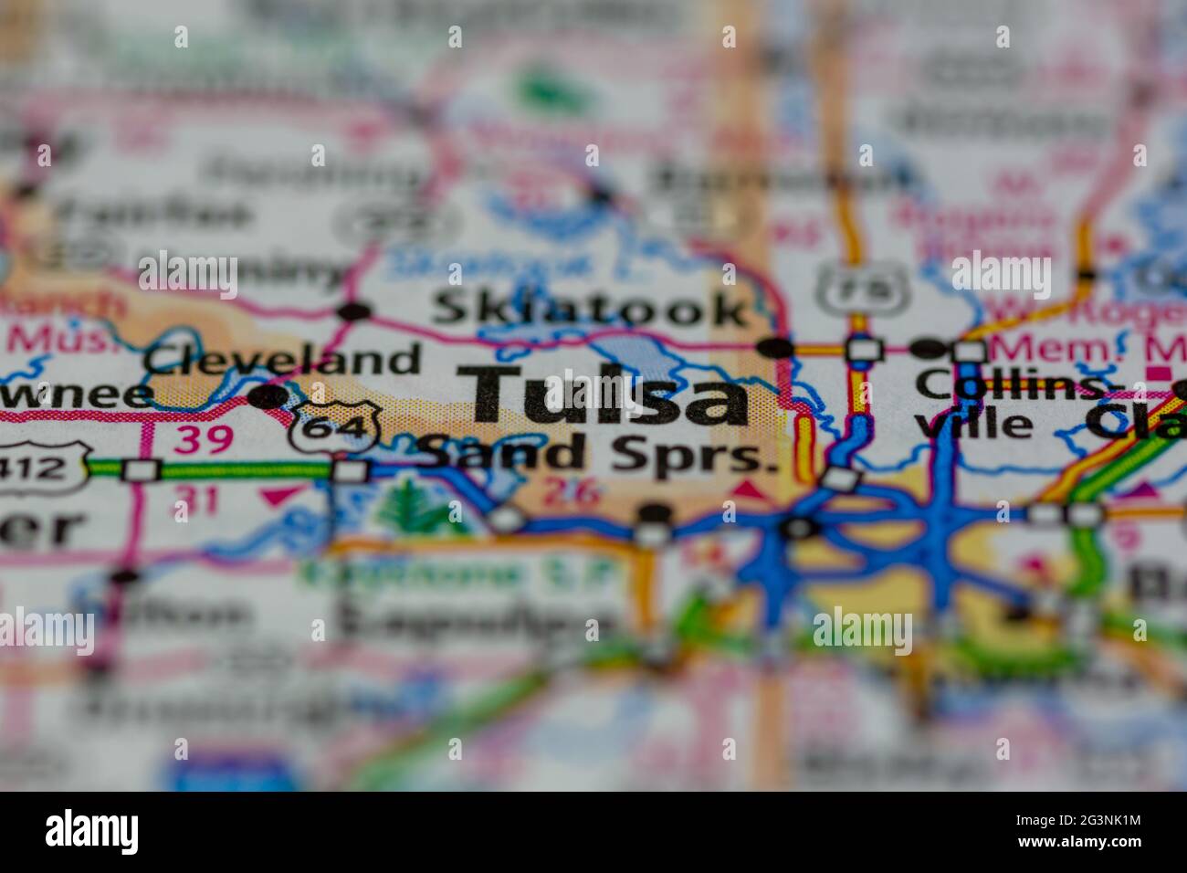 Tulsa Oklahoma USA shown on a Geography map or road map Stock Photo Alamy