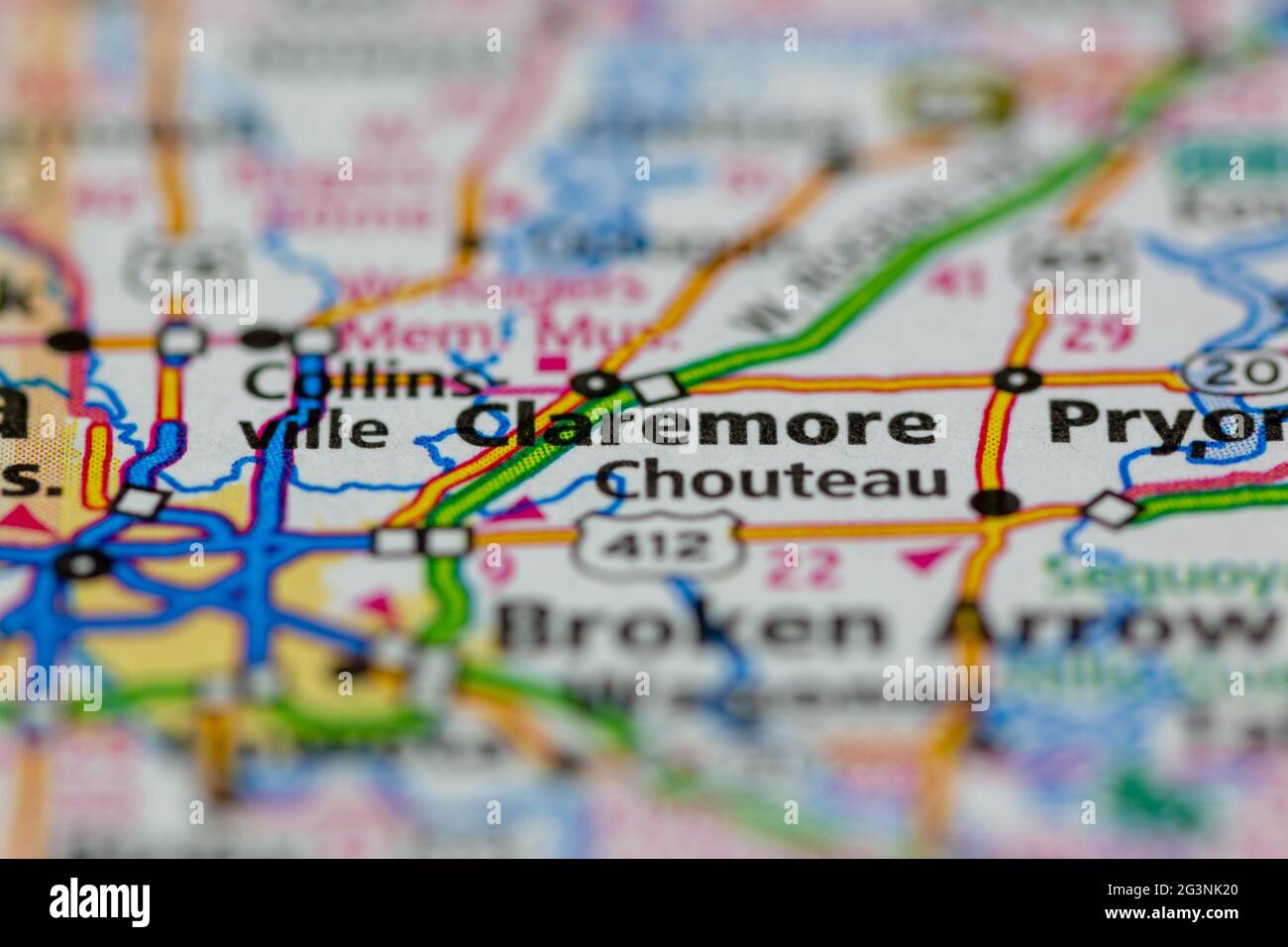 Claremore on a map hires stock photography and images Alamy