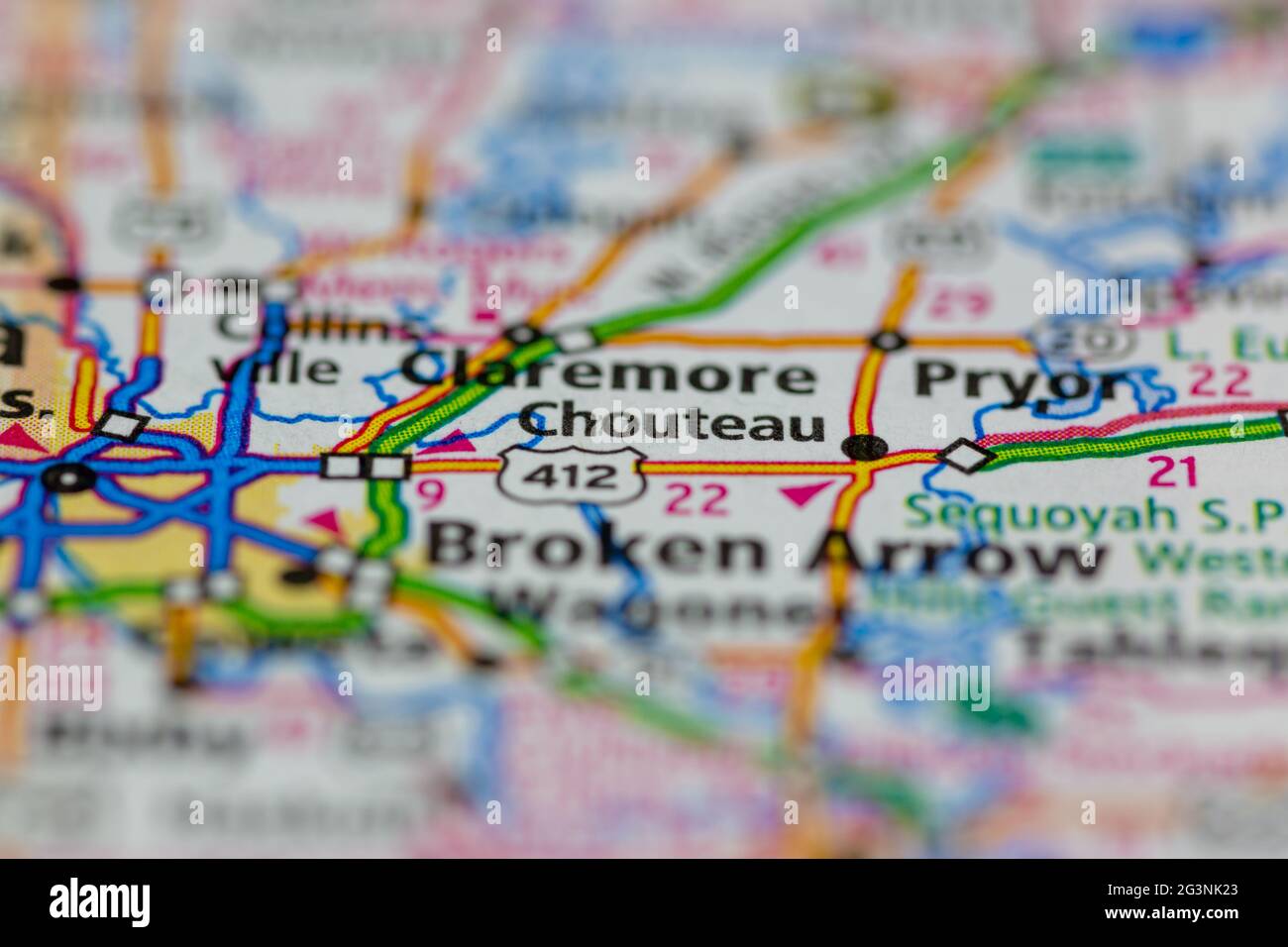 Chouteau Oklahoma USA shown on a Geography map or road map Stock Photo Alamy