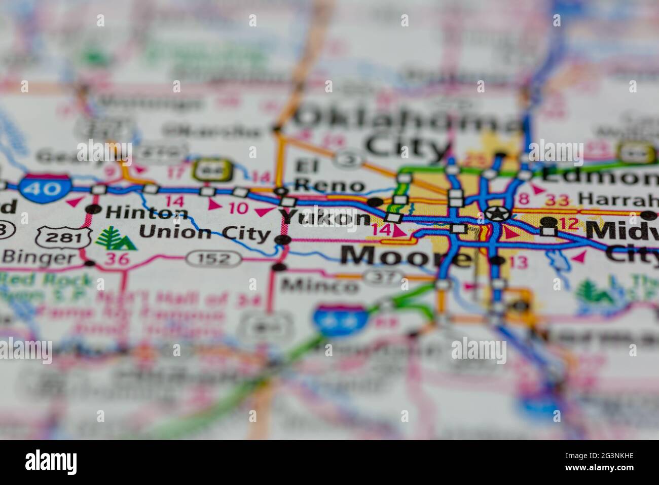 Map of yukon oklahoma hi-res stock photography and images - Alamy