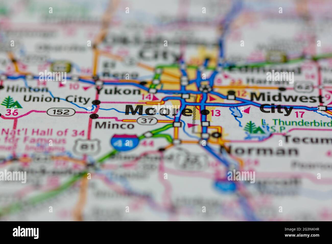 Moore Oklahoma USA shown on a Geography map or road map Stock Photo - Alamy