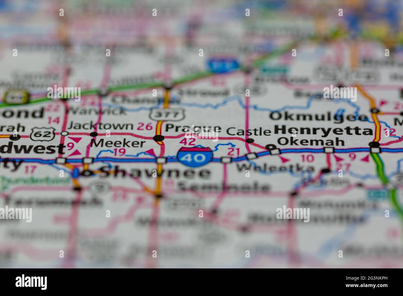 Prague oklahoma map hires stock photography and images Alamy