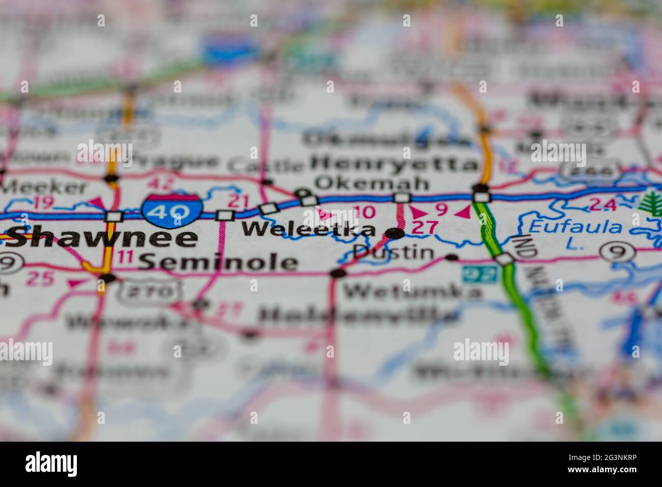 Weleetka oklahoma on a map hires stock photography and images Alamy