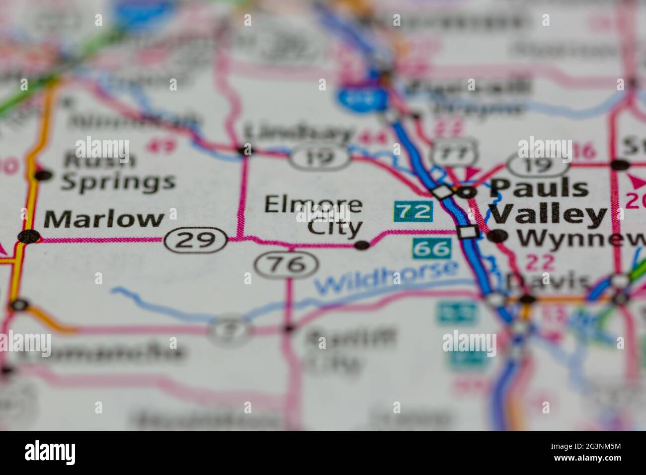 Elmore City Oklahoma USA shown on a Geography map or road map Stock Photo -  Alamy