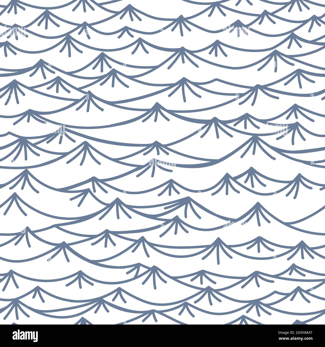 Seamless pattern with hand drawn sea waves in sketch style. Vector ...