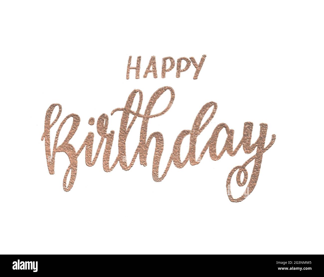 Happy birthday gold embossing calligraphy card Stock Photo Alamy