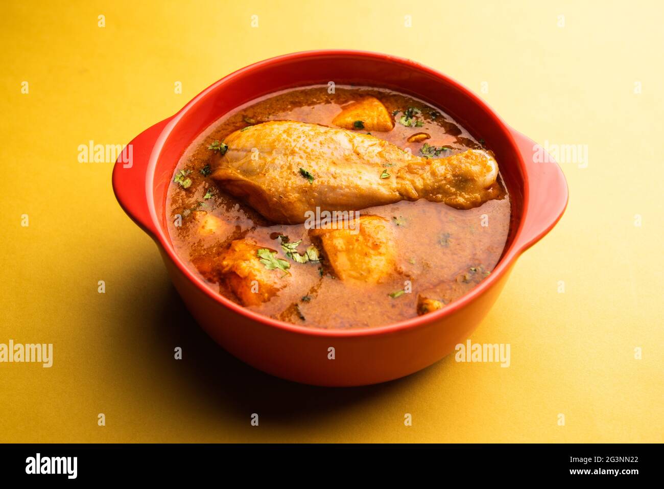 Spicy Reddish Chicken Curry or red Murgh Masala or korma. Indian non