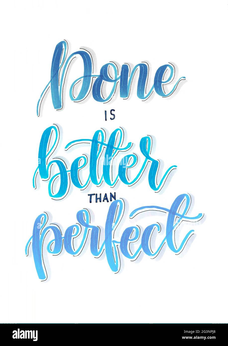 Done is better than perfect - hand lettering design Stock Photo - Alamy