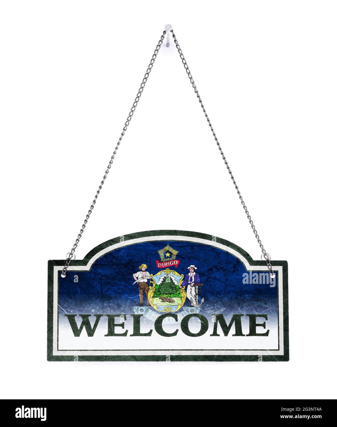 Welcome to maine sign Cut Out Stock Images & Pictures - Alamy