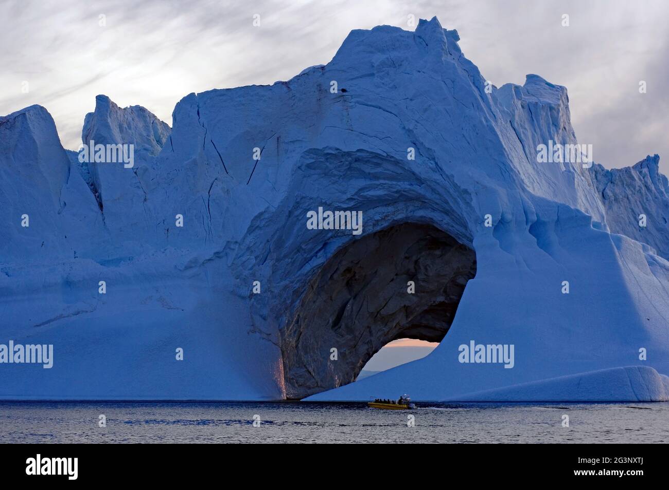 Iceberg with a hole Stock Photo