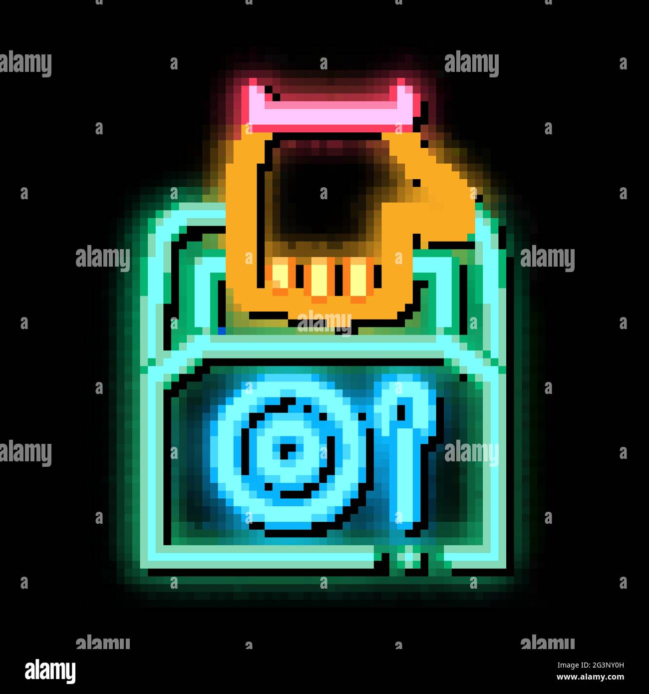 food container delivery neon glow icon illustration Stock Vector Image ...