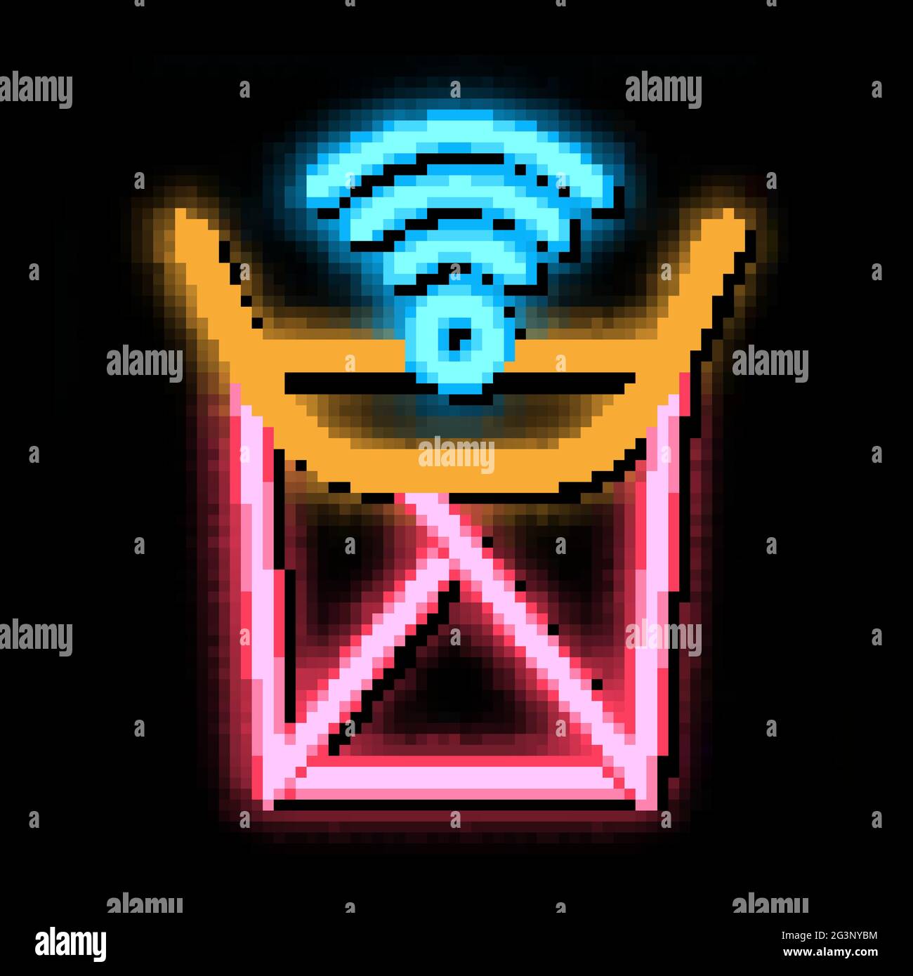 food box wifi mark neon glow icon illustration Stock Vector Image & Art ...