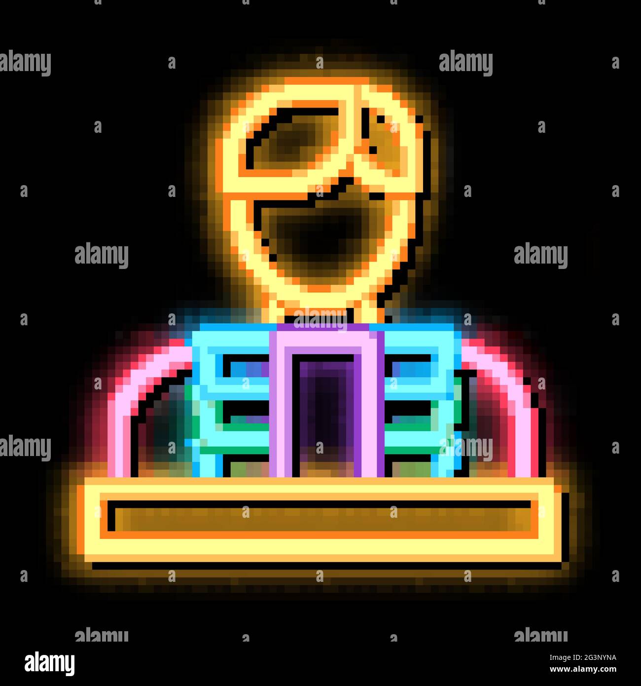 food delivery boy neon glow icon illustration Stock Vector Image & Art ...