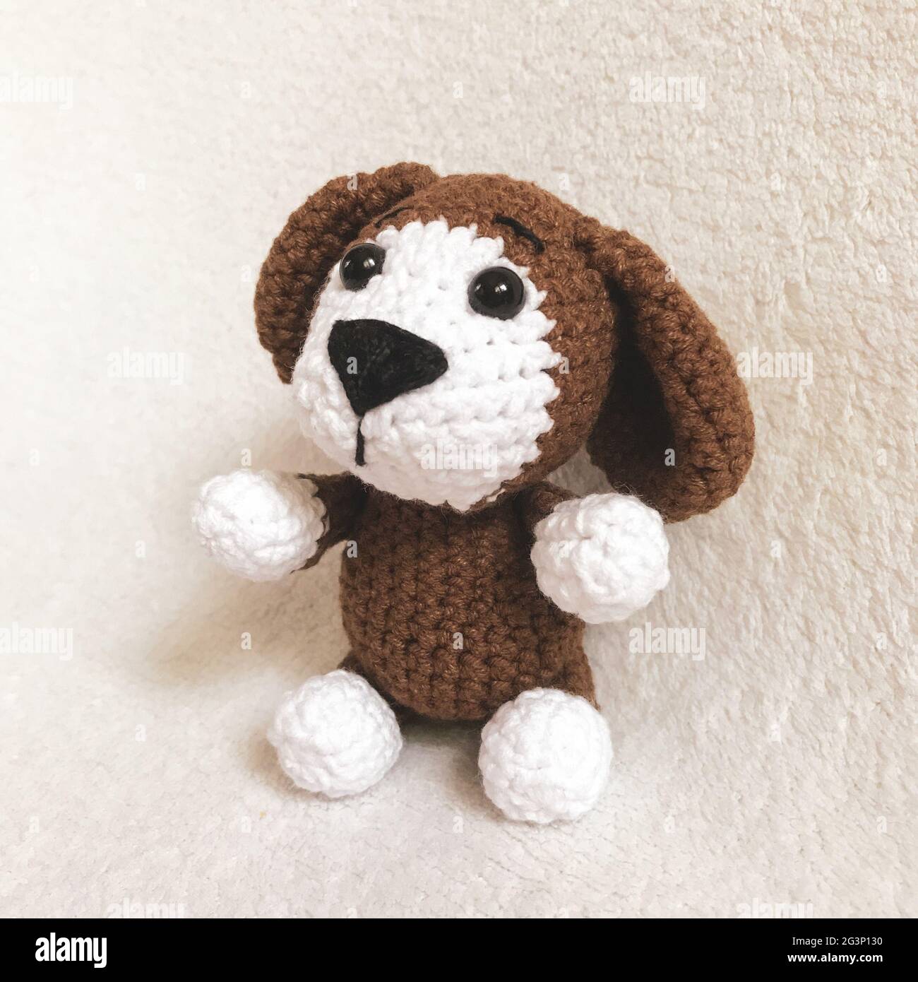 Handmade crocheted Puppy brown