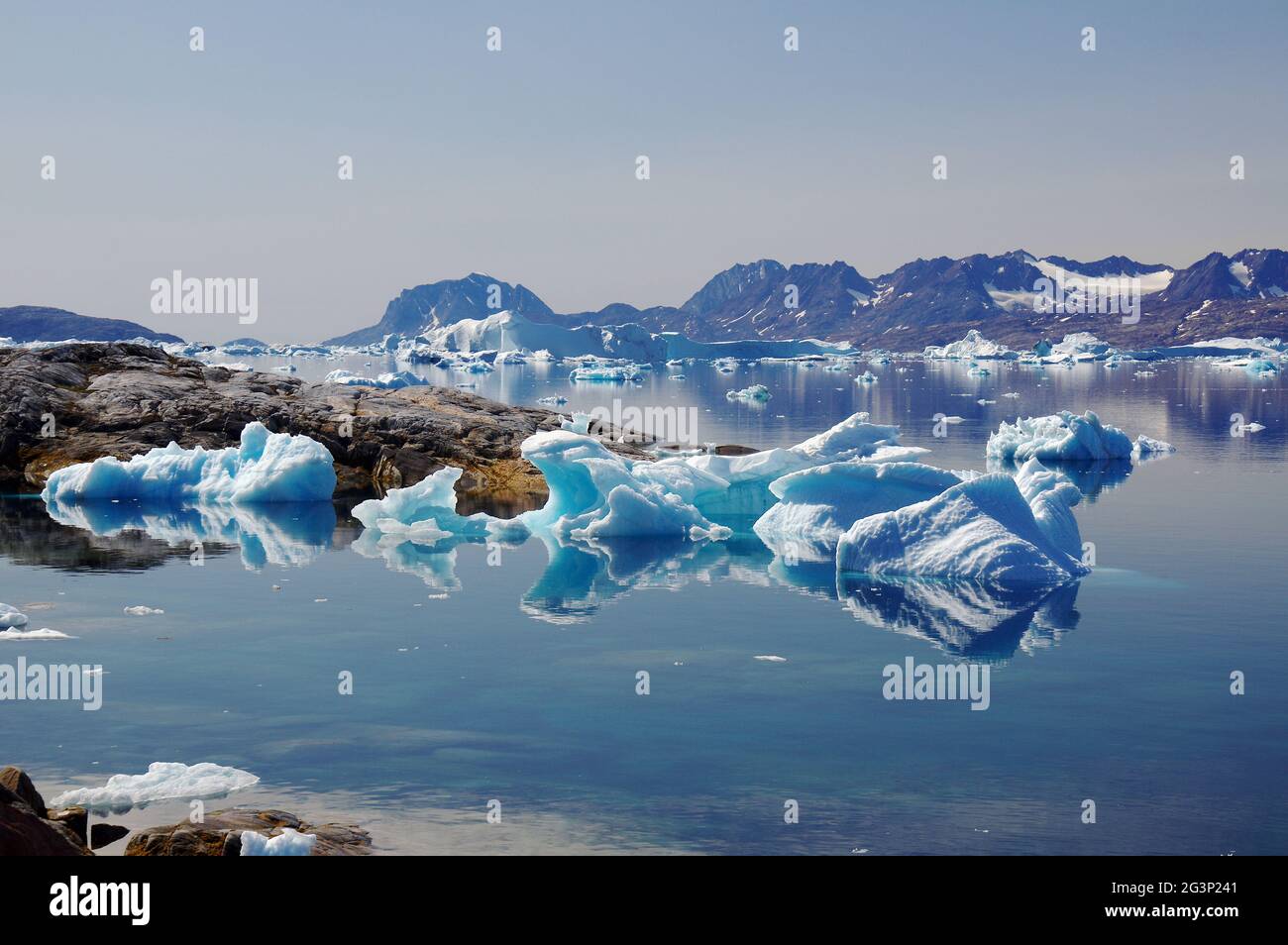 Calm summerday in eastern greenland Stock Photo